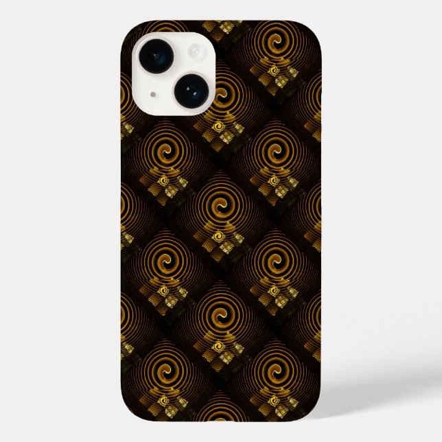 Guld Modern Boho Elegant Abstrakt Konst Mönster #5 (Baksida)