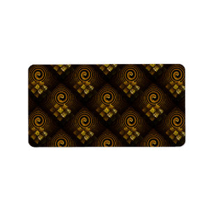 Guld Modern Boho Elegant Abstrakt Konst Mönster #5 Adressetikett