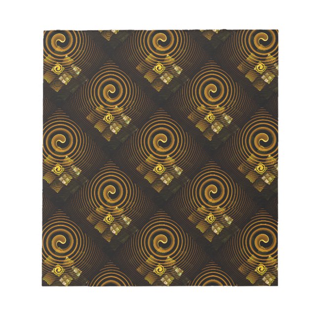 Guld Modern Boho Elegant Abstrakt Konst Mönster #5 Anteckningsblock (Framsida)