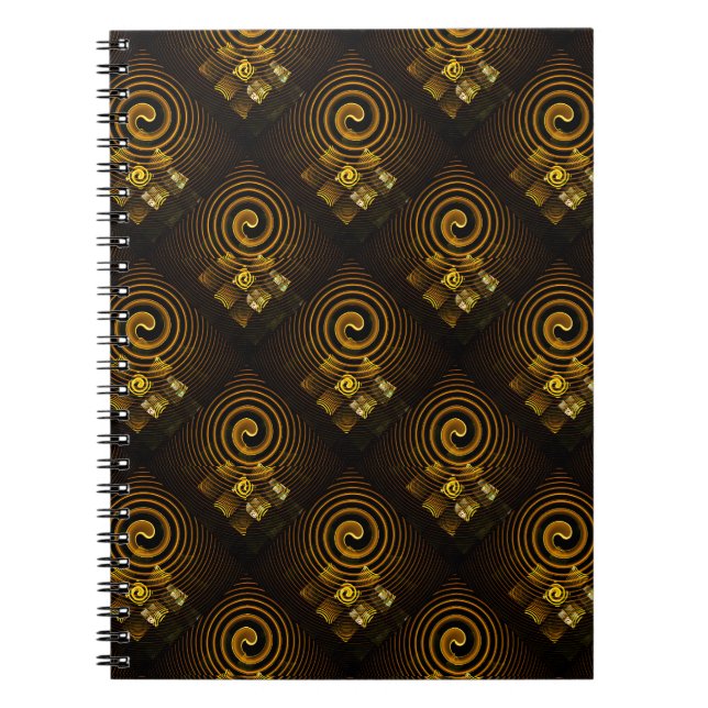 Guld Modern Boho Elegant Abstrakt Konst Mönster #5 Anteckningsbok (Framsidan)
