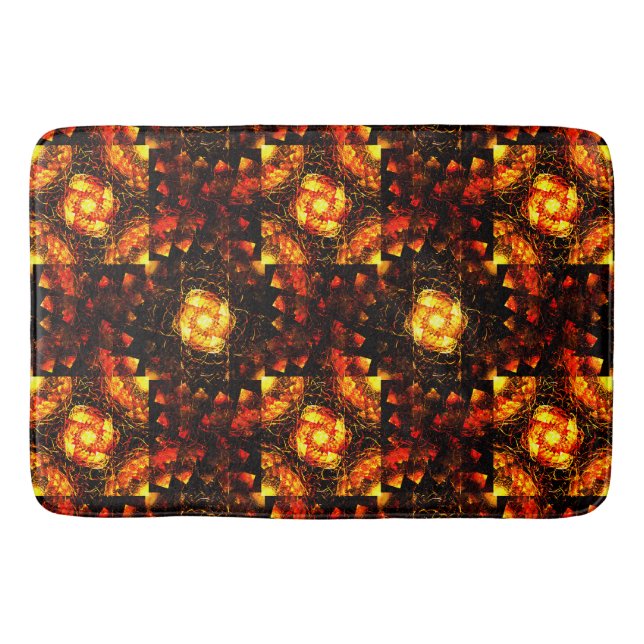Guld Modern Boho Elegant Abstrakt Konst Mönster #5 Badrumsmatta (Framsidan)