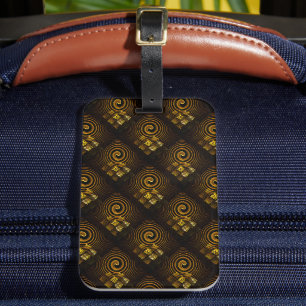 Guld Modern Boho Elegant Abstrakt Konst Mönster #5 Bagagebricka