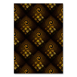 Guld Modern Boho Elegant Abstrakt Konst Mönster #5 Bordsnummer