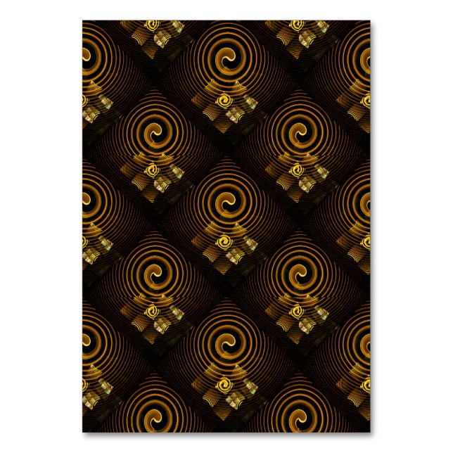 Guld Modern Boho Elegant Abstrakt Konst Mönster #5 Bordsnummer (Framsidan)