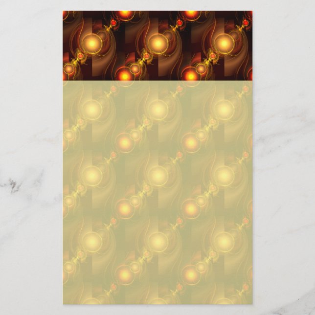 Guld Modern Boho Elegant Abstrakt Konst Mönster #5 Brevpapper (Framsida)