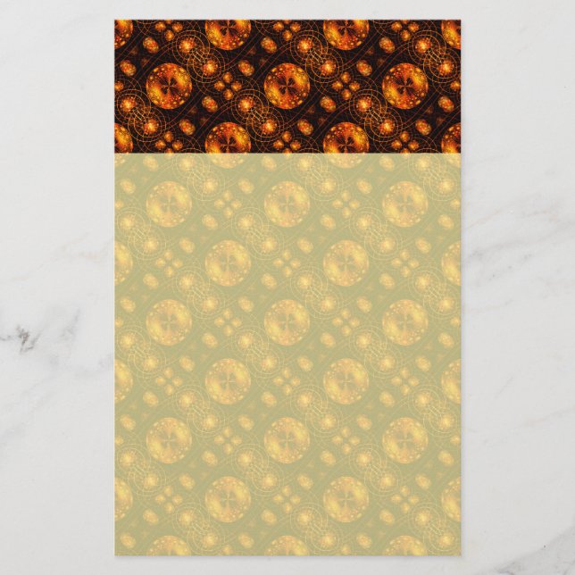 Guld Modern Boho Elegant Abstrakt Konst Mönster #5 Brevpapper (Framsida)