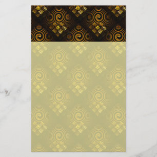 Guld Modern Boho Elegant Abstrakt Konst Mönster #5 Brevpapper