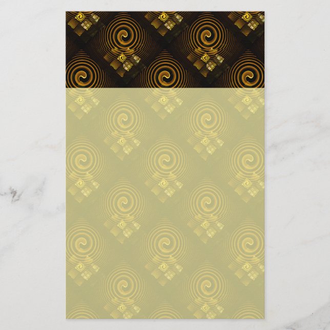 Guld Modern Boho Elegant Abstrakt Konst Mönster #5 Brevpapper (Framsida)