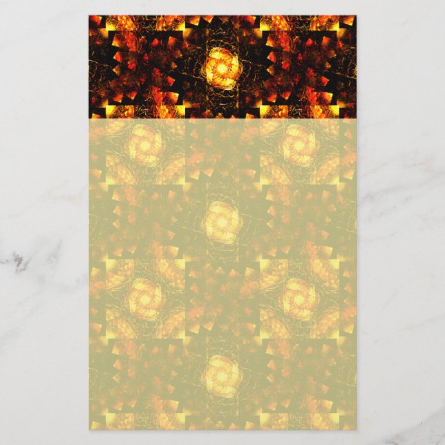 Guld Modern Boho Elegant Abstrakt Konst Mönster #5 Brevpapper (Framsida)