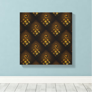 Guld Modern Boho Elegant Abstrakt Konst Mönster #5 Canvastryck