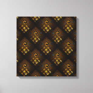 Guld Modern Boho Elegant Abstrakt Konst Mönster #5 Canvastryck