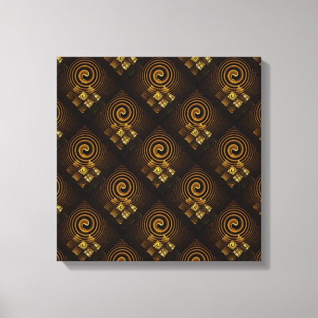 Guld Modern Boho Elegant Abstrakt Konst Mönster #5 Canvastryck (Framsida)