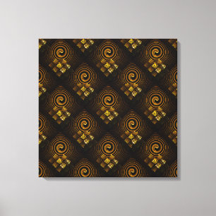 Guld Modern Boho Elegant Abstrakt Konst Mönster #5 Canvastryck