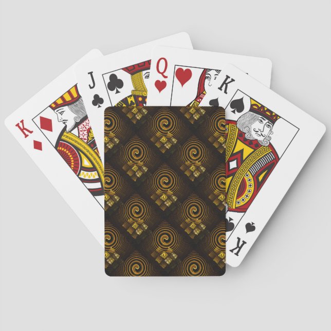 Guld Modern Boho Elegant Abstrakt Konst Mönster #5 Casinokort (Baksidan)