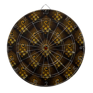Guld Modern Boho Elegant Abstrakt Konst Mönster #5 Darttavla
