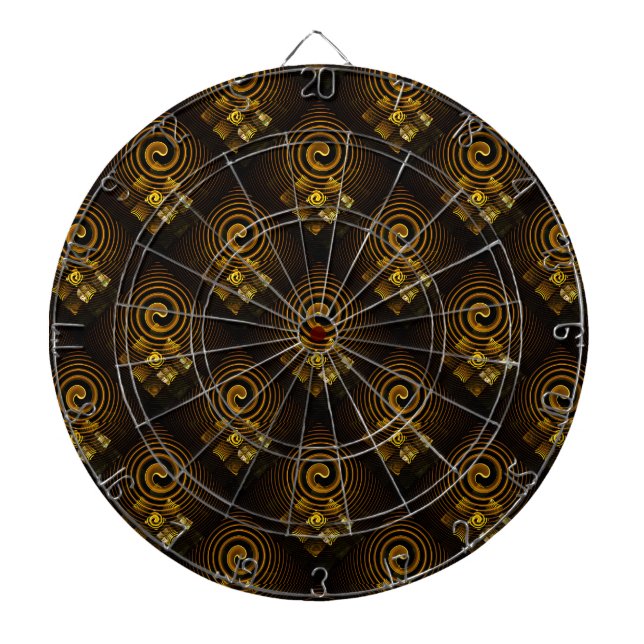 Guld Modern Boho Elegant Abstrakt Konst Mönster #5 Darttavla (Framsidan)