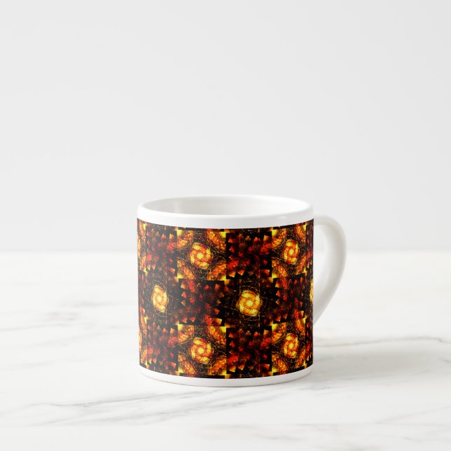 Guld Modern Boho Elegant Abstrakt Konst Mönster #5 Espressomugg (Framsida höger)