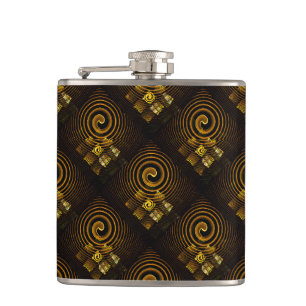 Guld Modern Boho Elegant Abstrakt Konst Mönster #5 Fickplunta