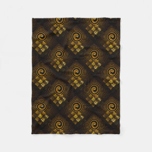 Guld Modern Boho Elegant Abstrakt Konst Mönster #5 Fleecefilt