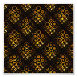 Guld Modern Boho Elegant Abstrakt Konst Mönster #5 Fototryck