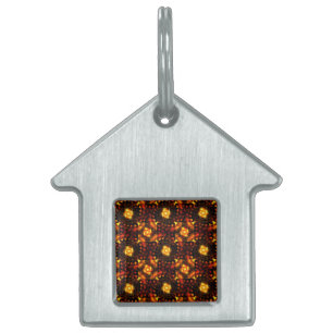 Guld Modern Boho Elegant Abstrakt Konst Mönster #5 ID-bricka Husdjur