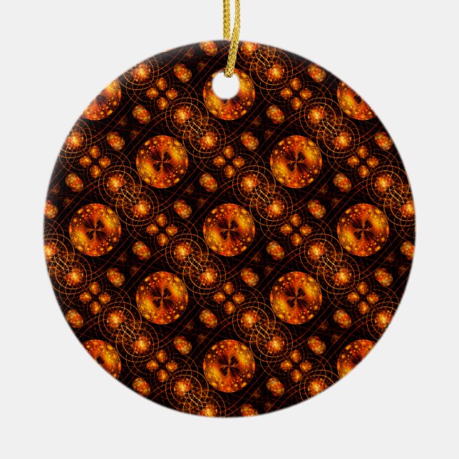 Guld Modern Boho Elegant Abstrakt Konst Mönster #5 Julgransprydnad Keramik (Framsidan)