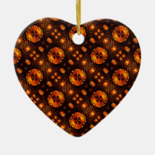 Guld Modern Boho Elegant Abstrakt Konst Mönster #5 Julgransprydnad Keramik