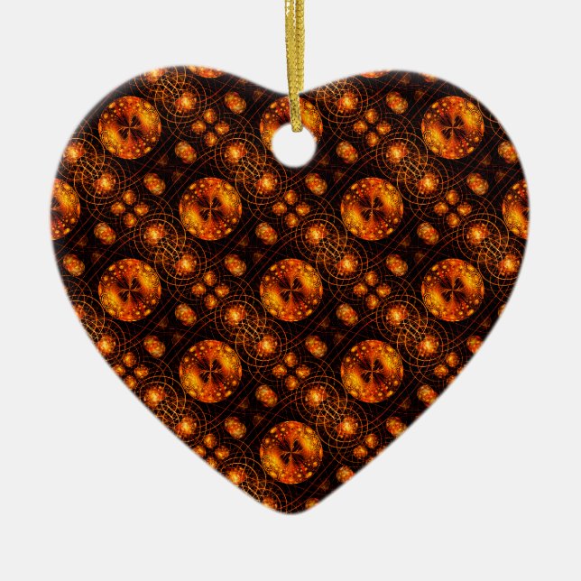 Guld Modern Boho Elegant Abstrakt Konst Mönster #5 Julgransprydnad Keramik (Framsidan)