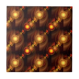 Guld Modern Boho Elegant Abstrakt Konst Mönster #5 Kakelplatta