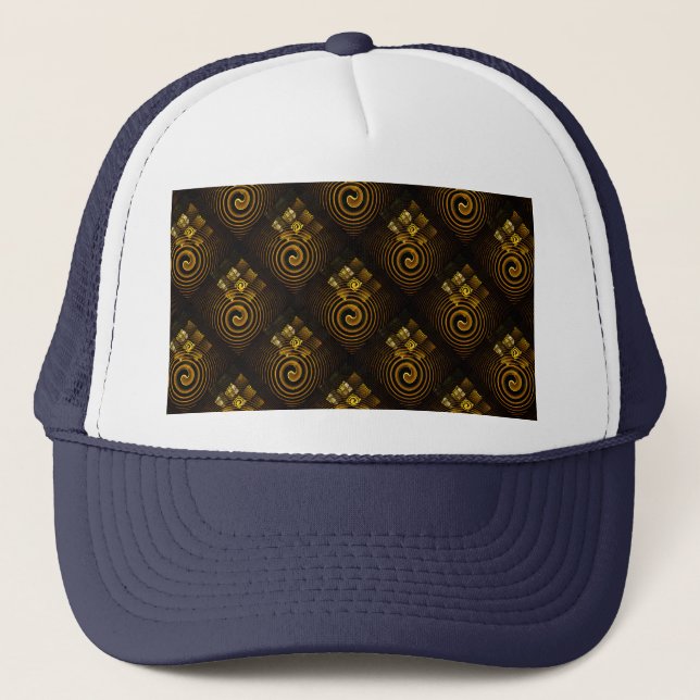 Guld Modern Boho Elegant Abstrakt Konst Mönster #5 Keps (Framsida)