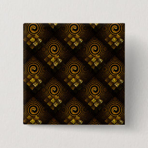 Guld Modern Boho Elegant Abstrakt Konst Mönster #5 Knapp