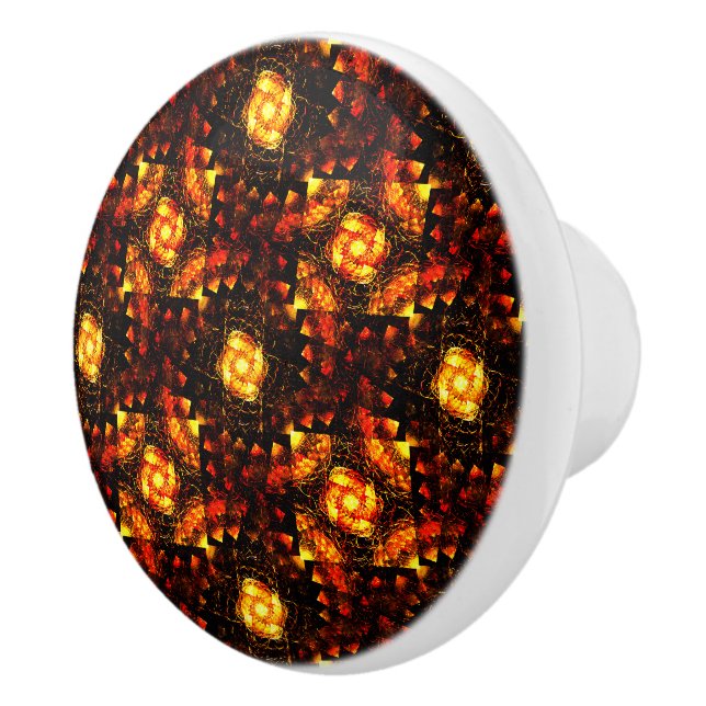 Guld Modern Boho Elegant Abstrakt Konst Mönster #5 Knopp (Höger)