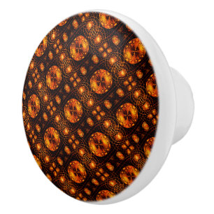 Guld Modern Boho Elegant Abstrakt Konst Mönster #5 Knopp