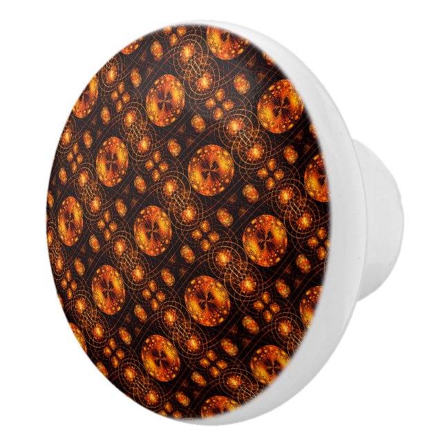 Guld Modern Boho Elegant Abstrakt Konst Mönster #5 Knopp (Höger)