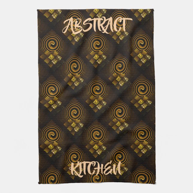 Guld Modern Boho Elegant Abstrakt Konst Mönster #5 Kökshandduk (Vertikal)
