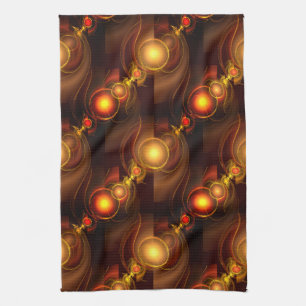 Guld Modern Boho Elegant Abstrakt Konst Mönster #5 Kökshandduk