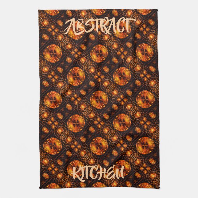 Guld Modern Boho Elegant Abstrakt Konst Mönster #5 Kökshandduk (Vertikal)