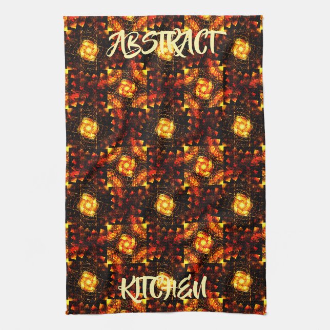 Guld Modern Boho Elegant Abstrakt Konst Mönster #5 Kökshandduk (Vertikal)