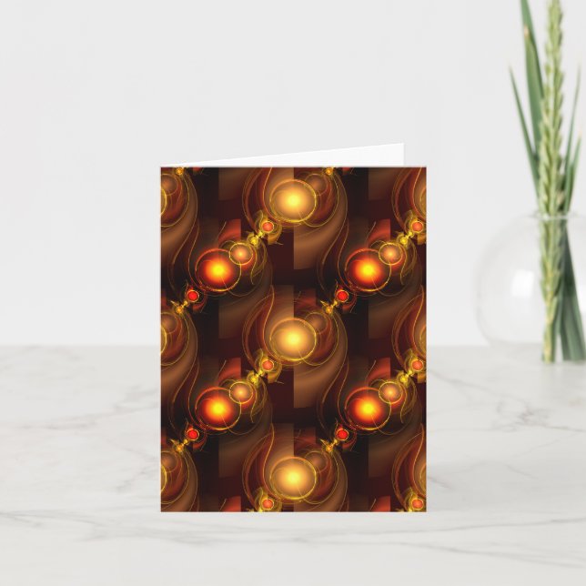 Guld Modern Boho Elegant Abstrakt Konst Mönster #5 Kort (Framsida)