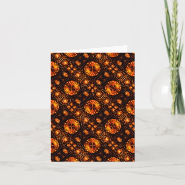 Guld Modern Boho Elegant Abstrakt Konst Mönster #5 Kort (Framsida)