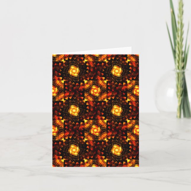 Guld Modern Boho Elegant Abstrakt Konst Mönster #5 Kort (Framsida)