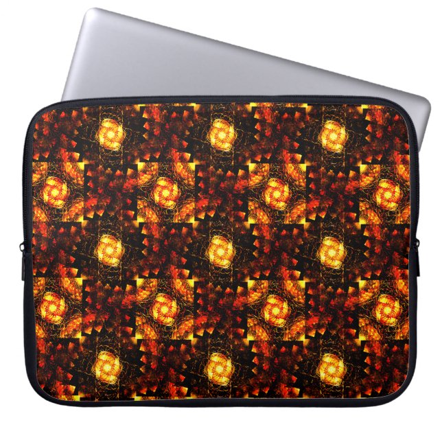 Guld Modern Boho Elegant Abstrakt Konst Mönster #5 Laptop Fodral (Framsidan)
