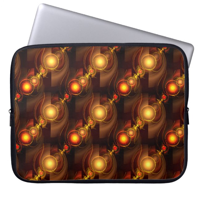 Guld Modern Boho Elegant Abstrakt Konst Mönster #5 Laptop Fodral (Framsidan)