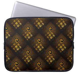 Guld Modern Boho Elegant Abstrakt Konst Mönster #5 Laptop Fodral