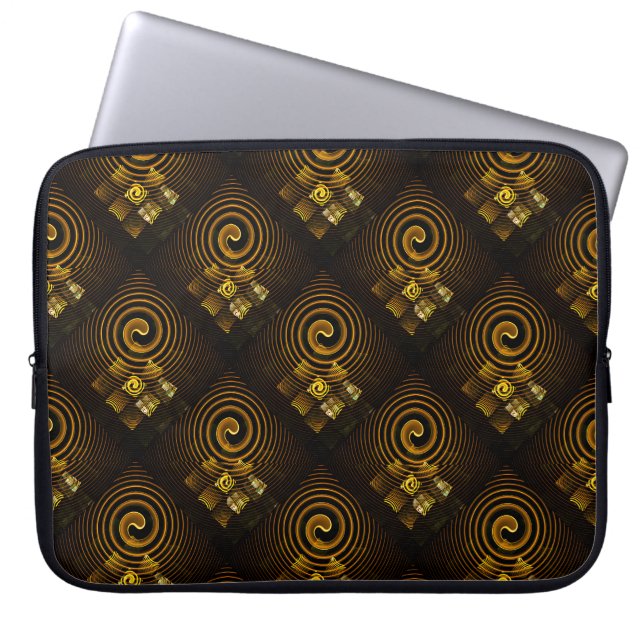 Guld Modern Boho Elegant Abstrakt Konst Mönster #5 Laptop Fodral (Framsidan)