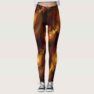 Guld Modern Boho Elegant Abstrakt Konst Mönster #5 Leggings
