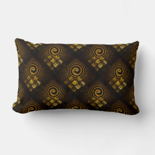 Guld Modern Boho Elegant Abstrakt Konst Mönster #5 Lumbarkudde