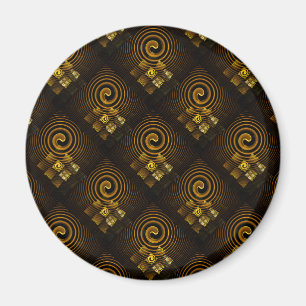 Guld Modern Boho Elegant Abstrakt Konst Mönster #5 Magnet