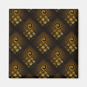 Guld Modern Boho Elegant Abstrakt Konst Mönster #5 Magnet