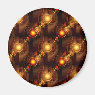 Guld Modern Boho Elegant Abstrakt Konst Mönster #5 Magnet